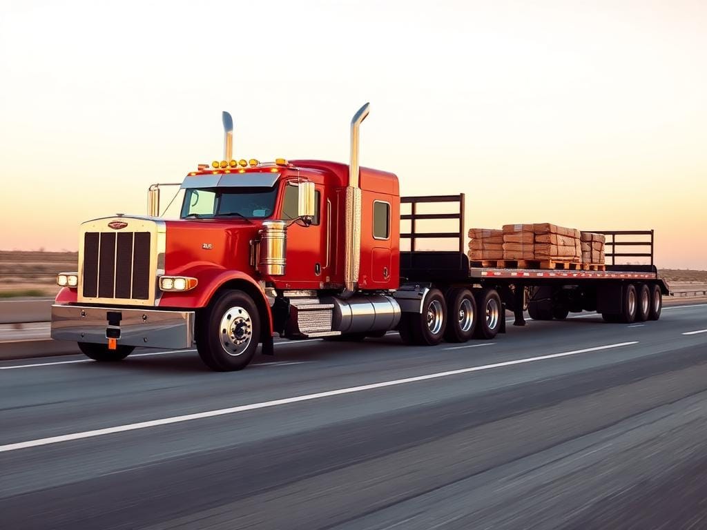 Class 5 medium-duty pickup pulling a 40-foot gooseneck trailer with expedited freight — Bonafide hotshot dispatch service