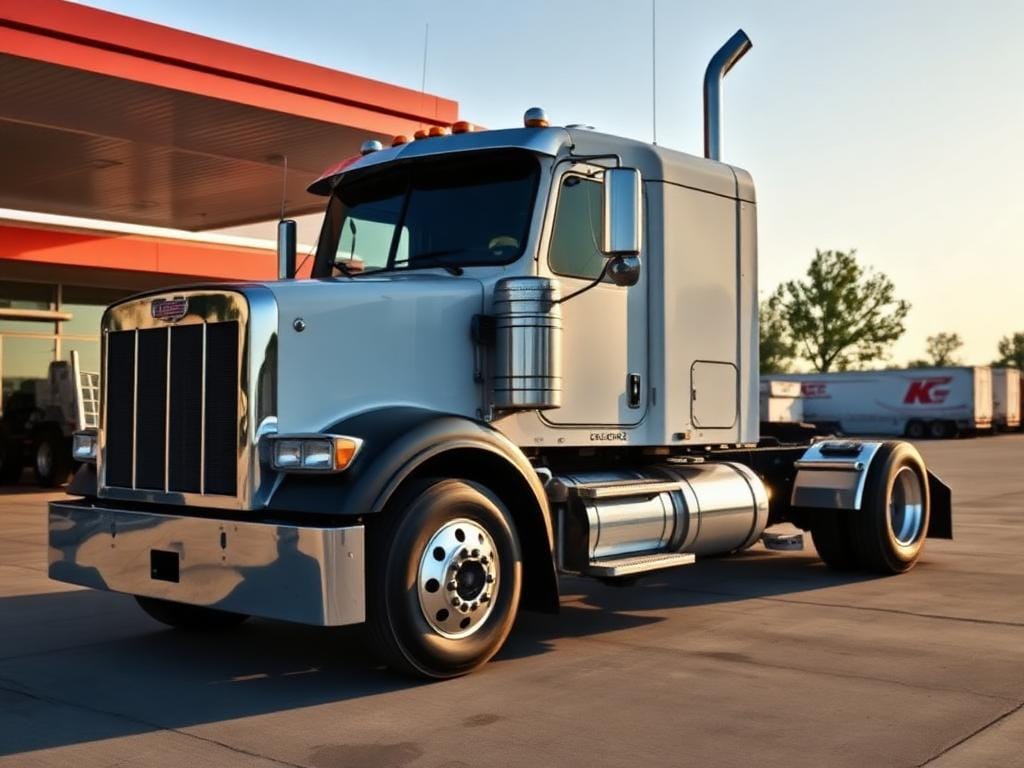 Sleeper tractor bobtailing into a drop yard to hook a broker-owned trailer — Bonafide power only dispatch service