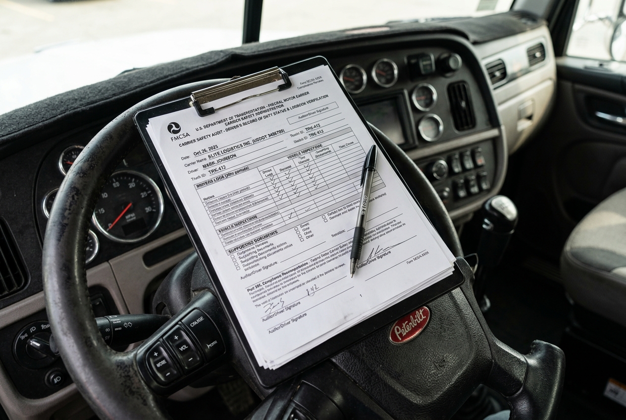 DOT compliance files and research benchmarks binder
