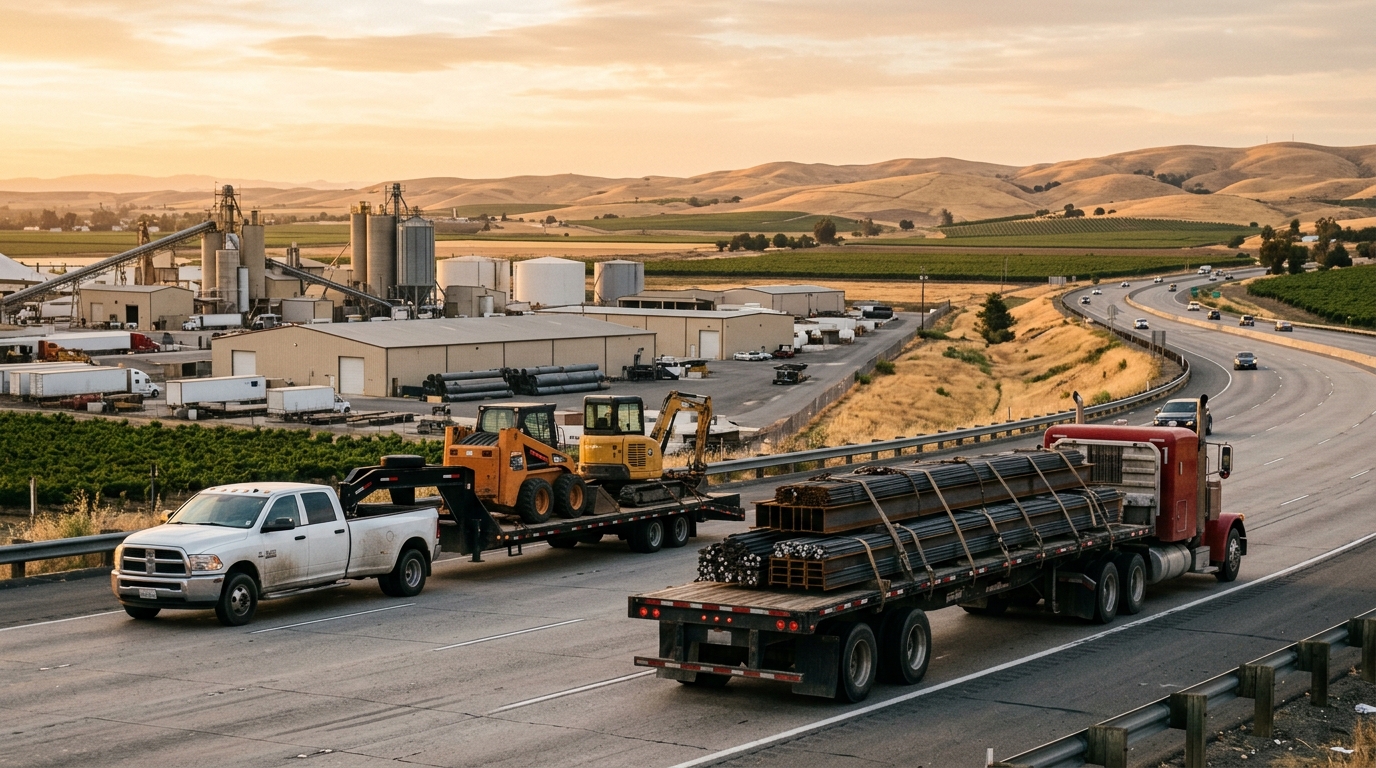 California flatbed and hotshot trucks hauling open-deck freight