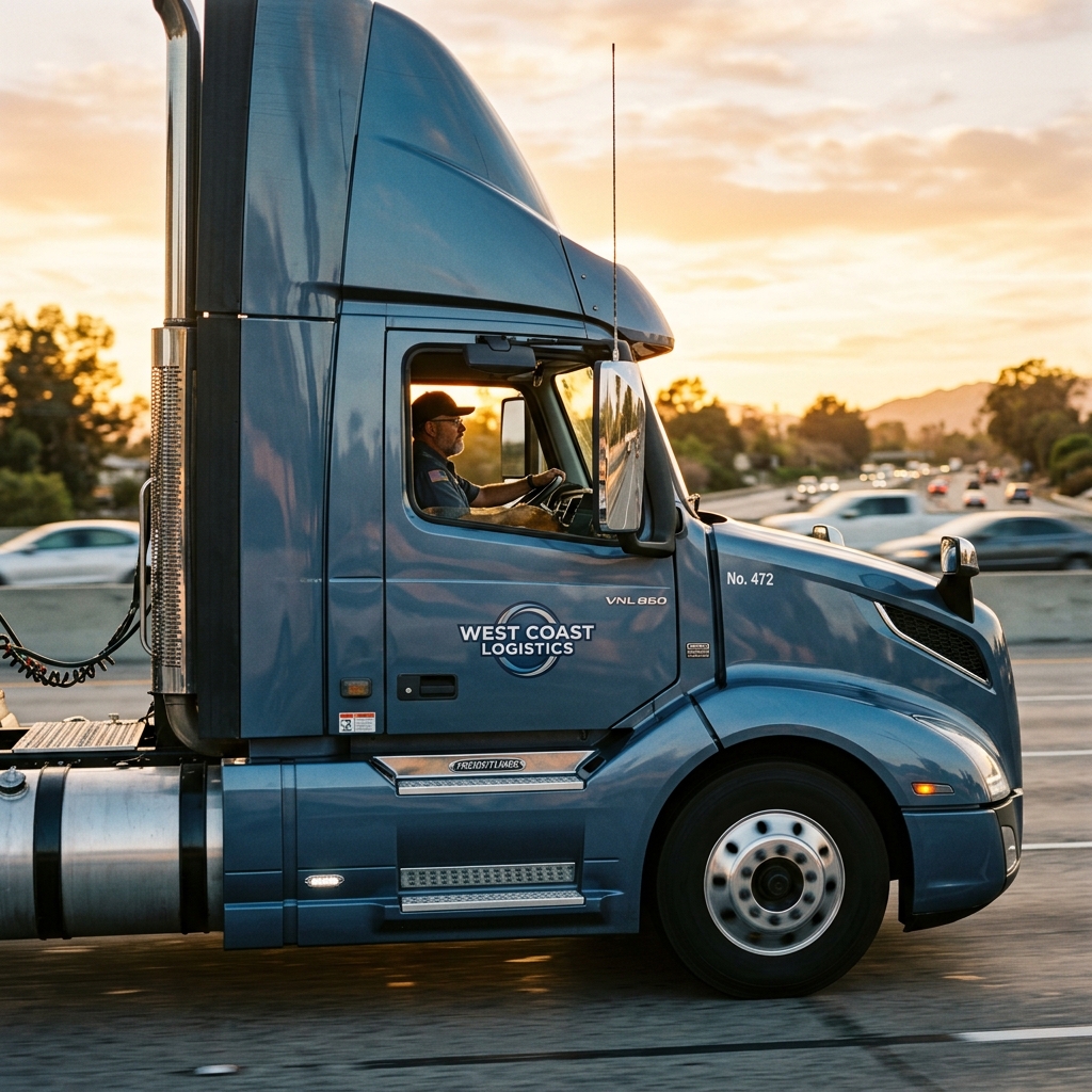 Owner-operator truck prepared for freight dispatch in Texas