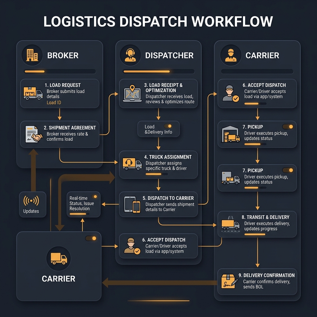 Dispatcher checking truck load compliance before booking freight