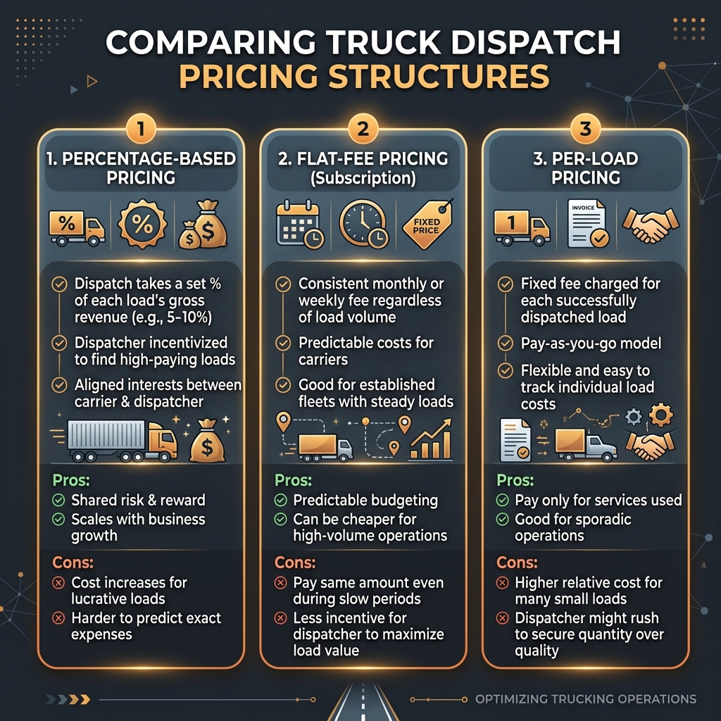 Truck dispatch pricing models compared